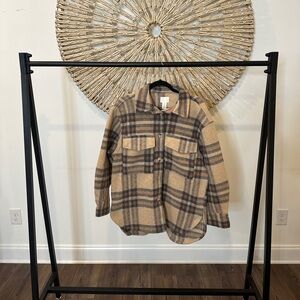 H&M CHECKERED FLANNEL JACKET OVERSIZED